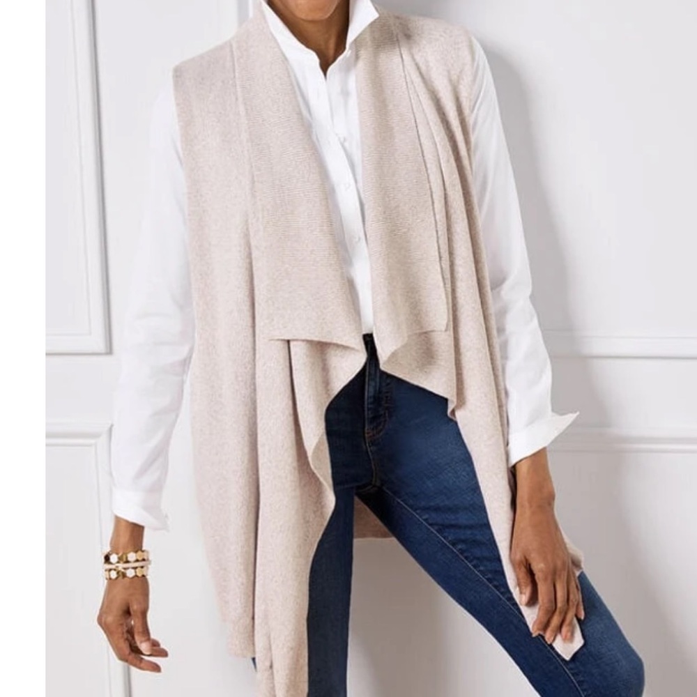 Talbots Cascading Travel Metallic Vest Large